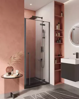 Душевая дверь Cezares Liner 90x195 LINER-B-12-90-C-NERO-R стекло прозрачное, профиль черный