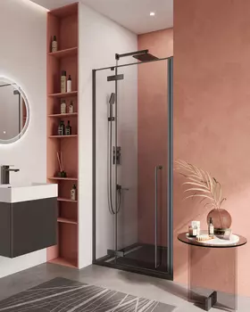 Душевая дверь Cezares Liner 90x195 LINER-B-12-90-C-NERO-L стекло прозрачное, профиль черный