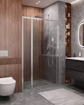 Душевая дверь Cezares Molveno 120x190 MOLVENO-BA-11-100+20-C-Cr-IV стекло прозрачное, профиль хром