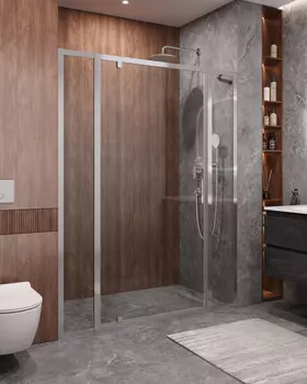 Душевая дверь Cezares Molveno 150x190 MOLVENO-BA-12-90+60-C-Cr-IV стекло прозрачное, профиль хром