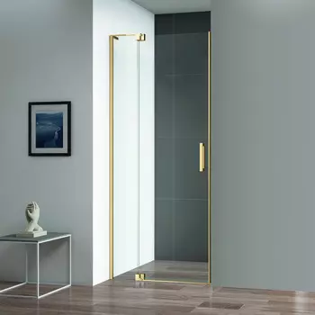Душевая дверь Cezares Slider 80х195 SLIDER-B-1-80/90-C-BORO стекло прозрачное, профиль брашированное золото