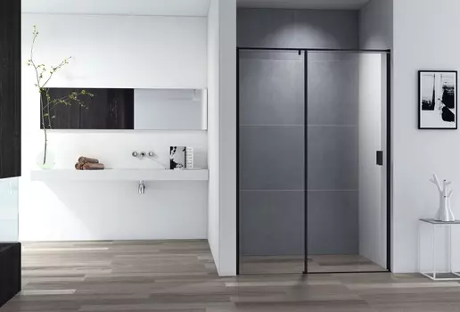 Душевая дверь Cezares Urban 140х195 URBAN-B-12-140-C-NERO стекло прозрачное, профиль черный