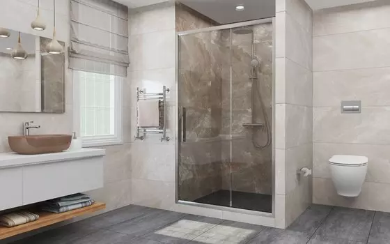 Душевая дверь Deto FC 120-140 Chrome 140 см FC120 стекло прозрачное, профиль хром