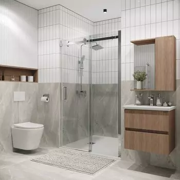 Душевая дверь в нишу Grossman Classic 130x195 100.K33.04.130.10.00 стекло прозрачное, профиль хром