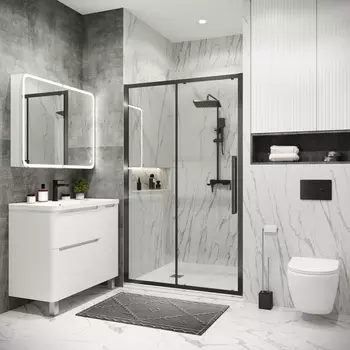 Душевая дверь в нишу Grossman Cosmo 100x195 100.K33.02.100.42.00 стекло прозрачное, профиль графит