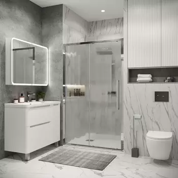 Душевая дверь в нишу Grossman Cosmo 100x195 100.K33.02.100.10.02 стекло шиншилла, профиль хром