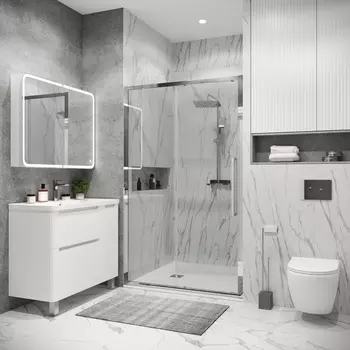 Душевая дверь в нишу Grossman Cosmo 110x195 100.K33.02.110.10.00 стекло прозрачное, профиль хром