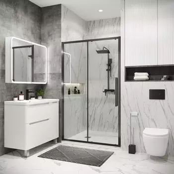 Душевая дверь Grossman Cosmo 130x195 100.K33.02.130.42.00 стекло прозрачное, профиль графит