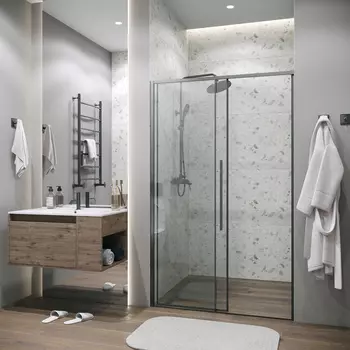 Душевая дверь в нишу Grossman Galaxy 120x195 100.K33.01.120.42.00 стекло прозрачное, профиль графит