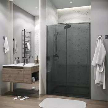 Душевая дверь в нишу Grossman Galaxy 130x195 100.K33.01.130.42.10 стекло тонированное, профиль графит