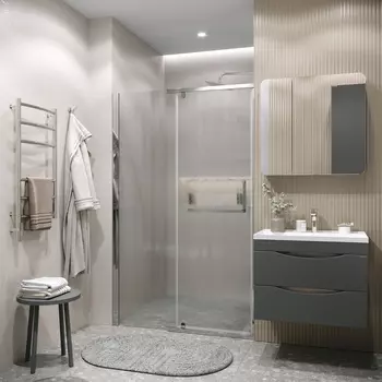 Душевая дверь в нишу Grossman Pragma 100x195 100.K33.03.100.10.02 стекло шиншилла, профиль хром