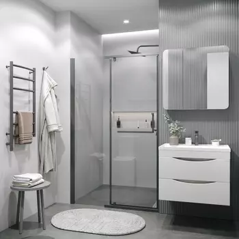 Душевая дверь в нишу Grossman Pragma 110x195 100.K33.03.110.42.00 стекло прозрачное, профиль графит