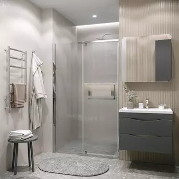 Душевая дверь Grossman Pragma 110x195 100.K33.03.110.10.02 стекло шиншилла, профиль хром