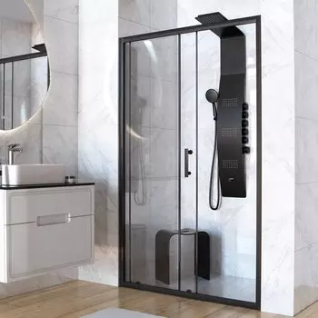 Душевая дверь Taliente 120x195 TA-120-1CB стекло прозрачное, профиль черный