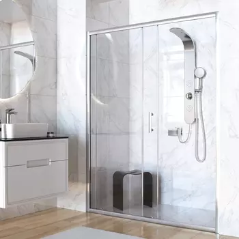 Душевая дверь Taliente 140x195 TA-140-1CP стекло прозрачное, профиль глянцевый хром