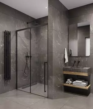 Душевая дверь Timo 120х200 TDSS-120/03C-8R стекло прозрачное, профиль черный