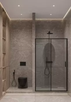 Душевая дверь Timo 120x195 T01 стекло прозрачное, профиль черный