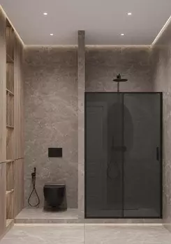 Душевая дверь Timo 120x195 T03 стекло графит, профиль черный