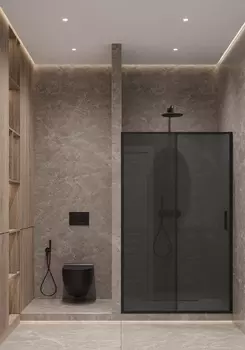 Душевая дверь Timo 150x195 T05 стекло графит, профиль черный