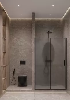 Душевая дверь Timo 150x195 T06 стекло матовое, профиль черный