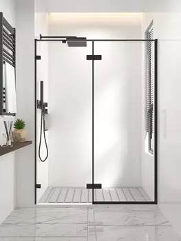 Душевая дверь Veconi Premium Trento 120x200 Alassio B AL-120-00-B-C4 стекло прозрачное, профиль черный матовый