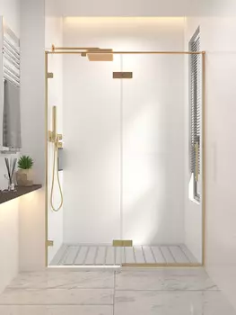 Душевая дверь Veconi Premium Trento 140x200 Alassio G AL-140-00-G-C4 стекло прозрачное, профиль золото