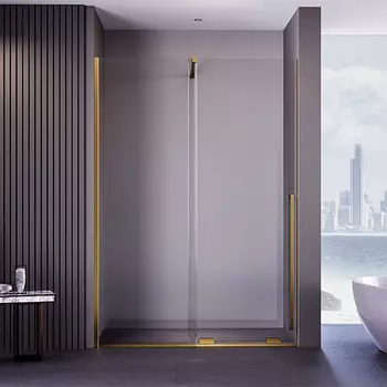 Душевая дверь Veconi Premium Trento 140x200 PTDW-50G-140-01-C4 стекло прозрачное, профиль золото