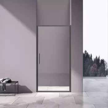 Душевая дверь Vincea Slim 8mm 100x195 VDP-4SL100CLGM стекло прозрачное, профиль вороненая сталь