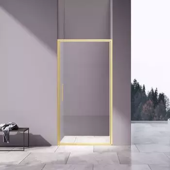 Душевая дверь Vincea Slim 8mm 100x195 VDP-4SL100CLG стекло прозрачное, профиль брашированное золото