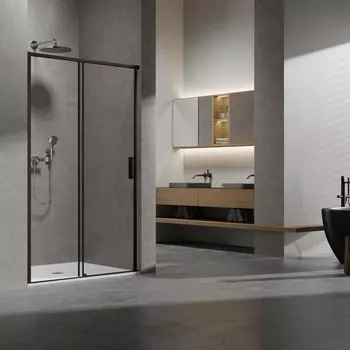 Душевая дверь Vincea Slim 8mm 110x200 VDS-6SL110CLB стекло прозрачное, профиль черный