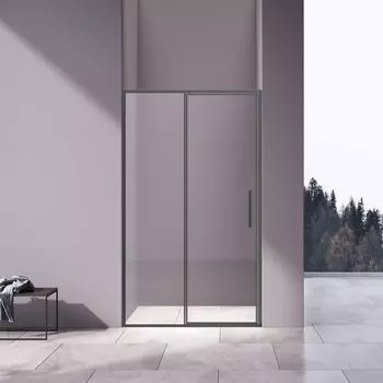 Душевая дверь Vincea Slim 8mm 120x195 VDP-4SL120CLGM стекло прозрачное, профиль вороненая сталь