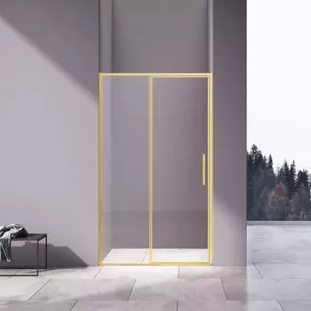 Душевая дверь Vincea Slim 8mm 120x195 VDP-4SL120CLG стекло прозрачное, профиль брашированное золото