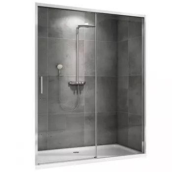 Душевая дверь в нишу Abber Komfort 170x200 AG93170 стекло прозрачное, профиль хром
