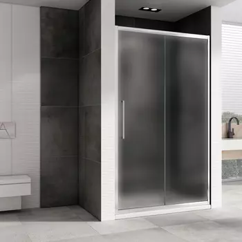 Душевая дверь в нишу Abber Schwarzer Diamant 160x195 AG30160MH стекло матовое, профиль хром