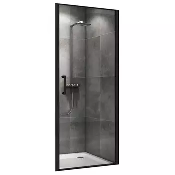 Душевая дверь в нишу Abber Sonnenstrand 90x195 AG04090B стекло прозрачное, профиль черный