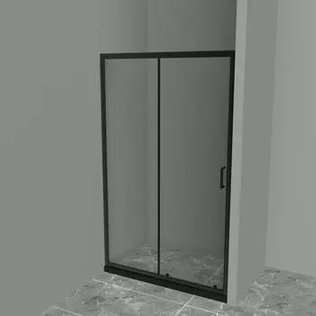 Душевая дверь в нишу BelBagno Uno 140х195 UNO-195-BF-1-140-C-NERO стекло прозрачное, профиль черный