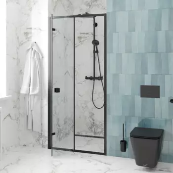 Душевая дверь в нишу Ceruttispa 90х195 BELLA D91B стекло прозрачное, профиль черный