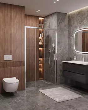 Душевая дверь в нишу Cezares Molveno 120x195 MOLVENO-BF-3-120-C-Cr-IV стекло прозрачное, профиль хром