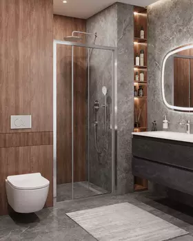 Душевая дверь в нишу Cezares Molveno 90x195 MOLVENO-BF-3-90-C-Cr-IV стекло прозрачное, профиль хром