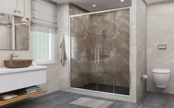 Душевая дверь в нишу Deto FC2 170-190 Chrome 190 см FC2-170 стекло прозрачное, профиль хром