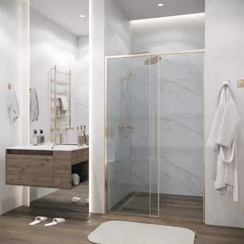 Душевая дверь в нишу Grossman Galaxy 100x195 100.K33.01.100.32.00 стекло прозрачное, профиль золото сатин