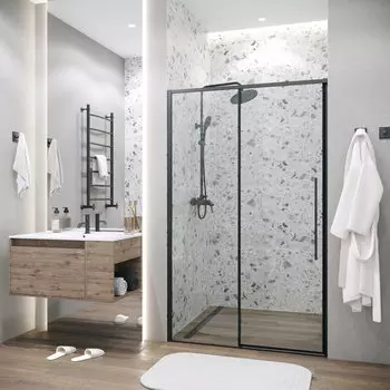 Душевая дверь в нишу Grossman Galaxy 100x195 100.K33.01.100.21.00 стекло прозрачное, профиль черный матовый