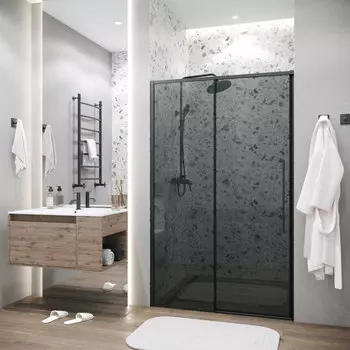 Душевая дверь в нишу Grossman Galaxy 110x195 100.K33.01.110.21.10 стекло тонированное, профиль черный матовый