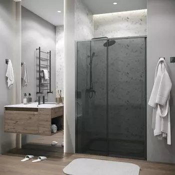 Душевая дверь в нишу Grossman Galaxy 140x195 100.K33.01.140.42.10 стекло тонированное, профиль графит