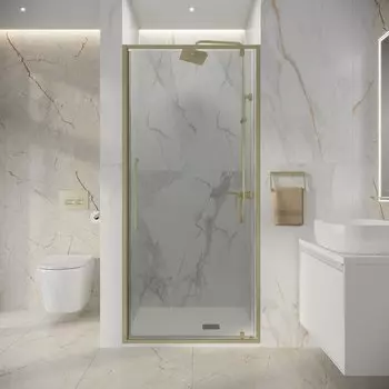 Душевая дверь в нишу Niagara Nova 100x195 NG-45-10ASG стекло прозрачное, профиль золото брашированное