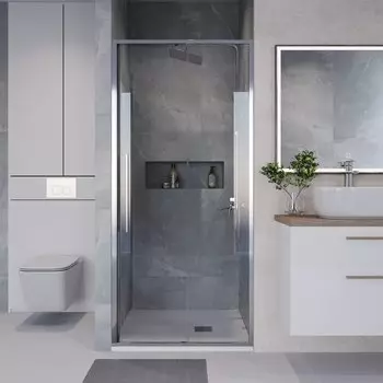 Душевая дверь в нишу Niagara Nova 100x195 NG-64-10A стекло прозрачное, профиль хром