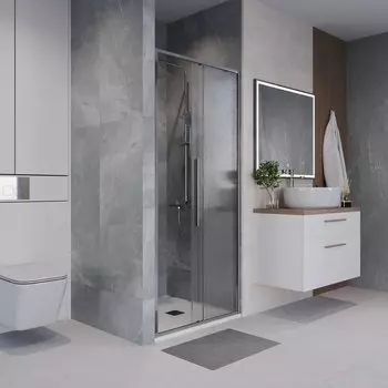 Душевая дверь в нишу Niagara Nova 110x195 NG-65-11CH стекло шиншилла, профиль хром