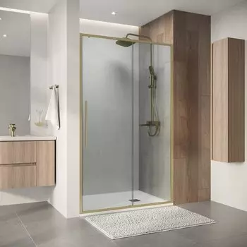Душевая дверь в нишу Niagara Nova 110x195 NG-44-11ASG стекло прозрачное, профиль золото брашированное
