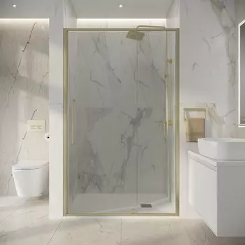 Душевая дверь в нишу Niagara Nova 110x195 NG-45-11ASG стекло прозрачное, профиль золото брашированное