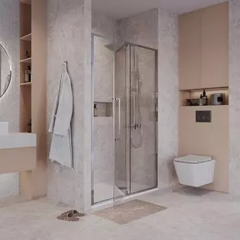 Душевая дверь в нишу Niagara Nova 110x195 NG-66-11A стекло прозрачное, профиль хром